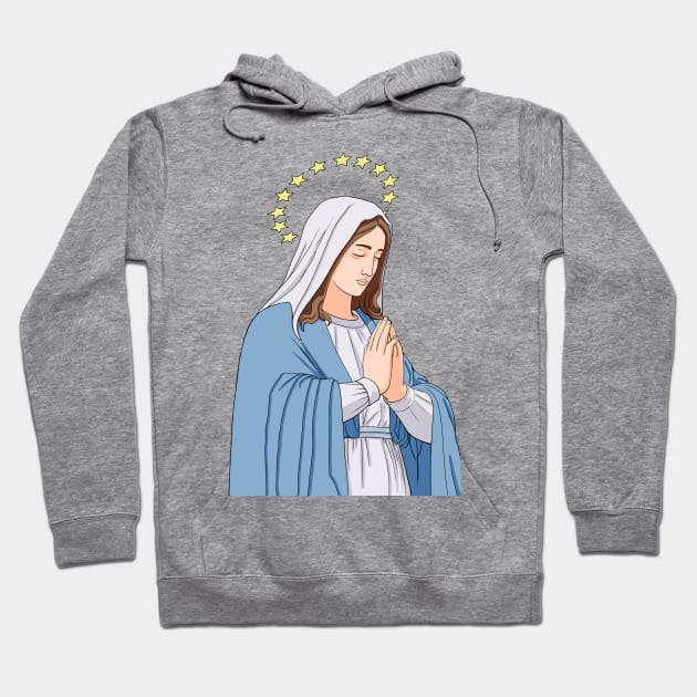 Virgin Mary Pray Hoodie by gin3art